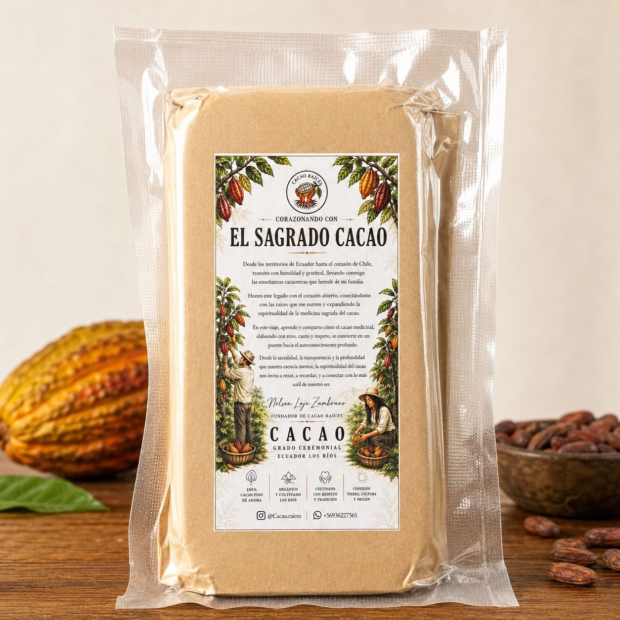 Pasta de Cacao ceremonial tradicional 250 g